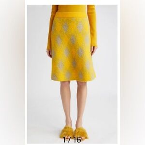 BURBERRY Check-plaid Brushed Skirt In Mimosa Pattern